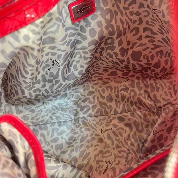 GUESS PVC Branded Red Hobo Handbag - Picture 6 of 9